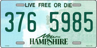 NH license plate 3765985