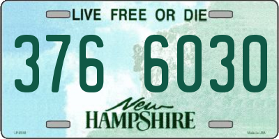 NH license plate 3766030