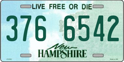 NH license plate 3766542