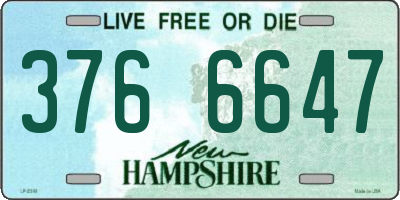 NH license plate 3766647