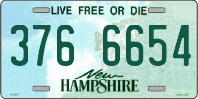 NH license plate 3766654