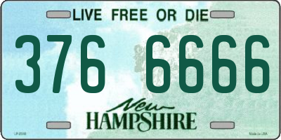 NH license plate 3766666
