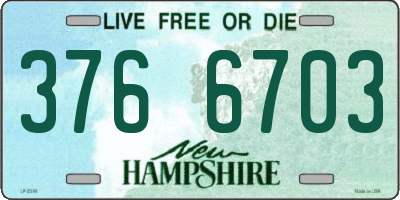NH license plate 3766703