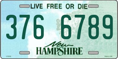 NH license plate 3766789