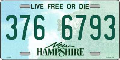 NH license plate 3766793