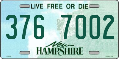 NH license plate 3767002