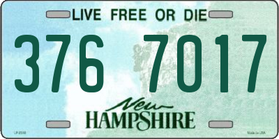 NH license plate 3767017