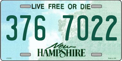 NH license plate 3767022
