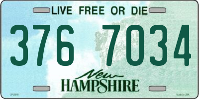 NH license plate 3767034