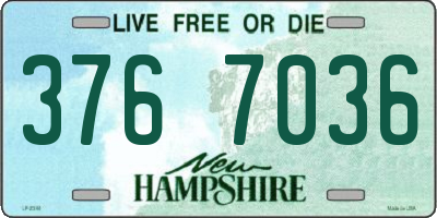 NH license plate 3767036