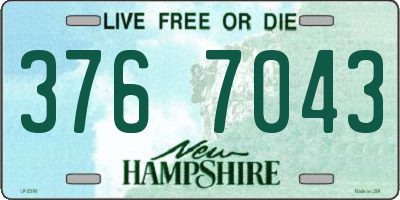 NH license plate 3767043