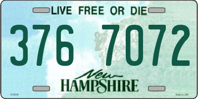 NH license plate 3767072