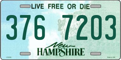 NH license plate 3767203
