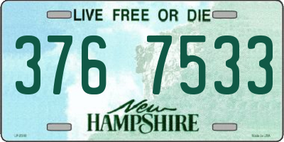 NH license plate 3767533
