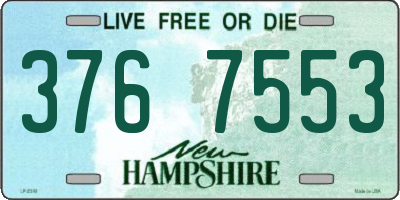 NH license plate 3767553