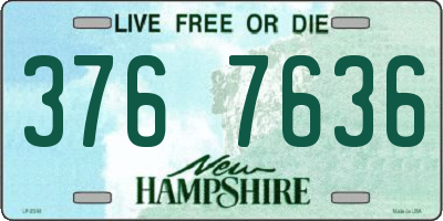 NH license plate 3767636