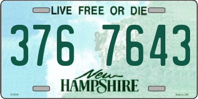 NH license plate 3767643