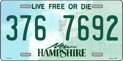 NH license plate 3767692