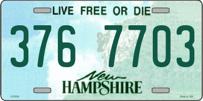 NH license plate 3767703