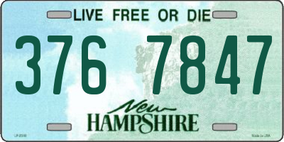 NH license plate 3767847