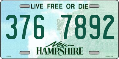 NH license plate 3767892
