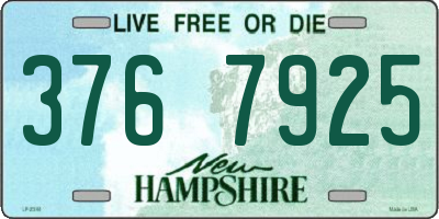 NH license plate 3767925