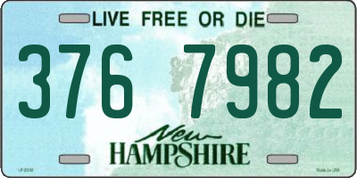 NH license plate 3767982