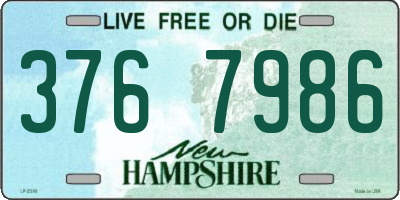 NH license plate 3767986