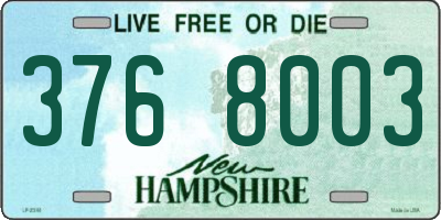 NH license plate 3768003