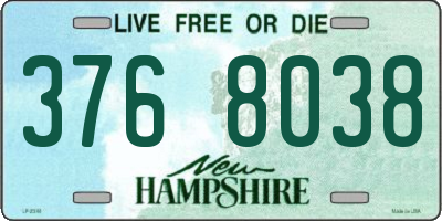 NH license plate 3768038