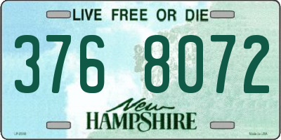 NH license plate 3768072