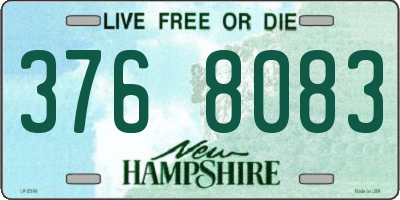 NH license plate 3768083