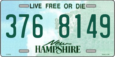 NH license plate 3768149