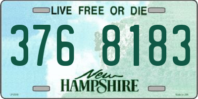 NH license plate 3768183