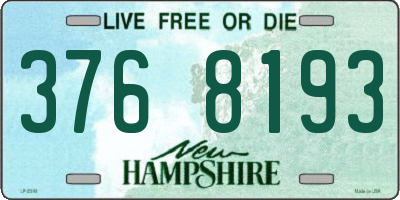 NH license plate 3768193