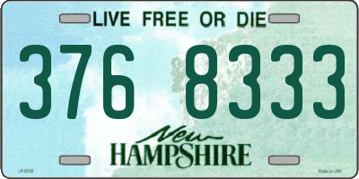 NH license plate 3768333