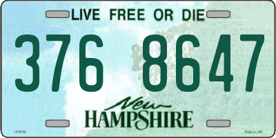 NH license plate 3768647