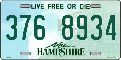 NH license plate 3768934