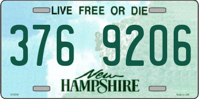 NH license plate 3769206