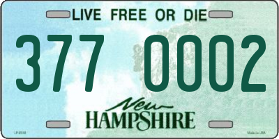 NH license plate 3770002