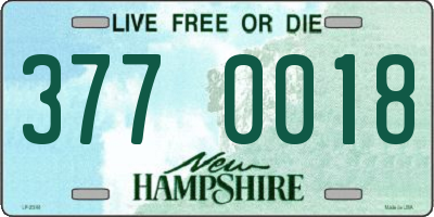 NH license plate 3770018