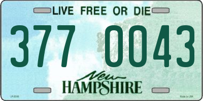 NH license plate 3770043