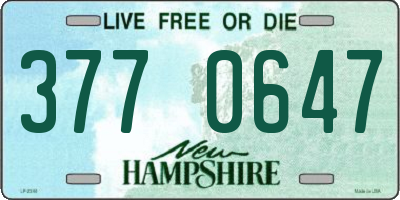 NH license plate 3770647