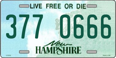 NH license plate 3770666