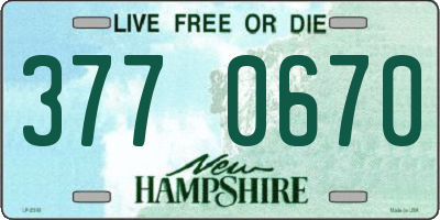 NH license plate 3770670