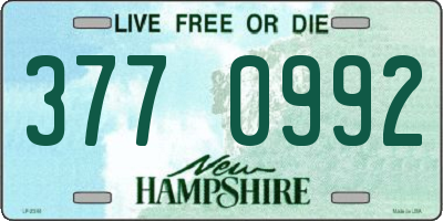 NH license plate 3770992