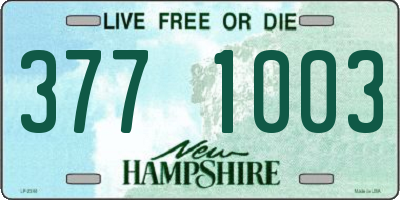 NH license plate 3771003