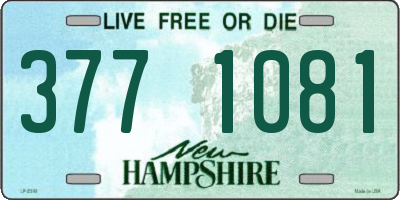 NH license plate 3771081