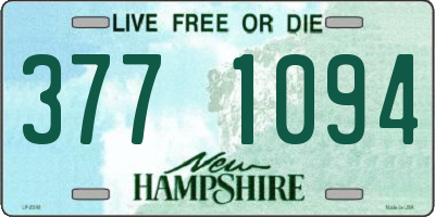 NH license plate 3771094