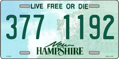 NH license plate 3771192